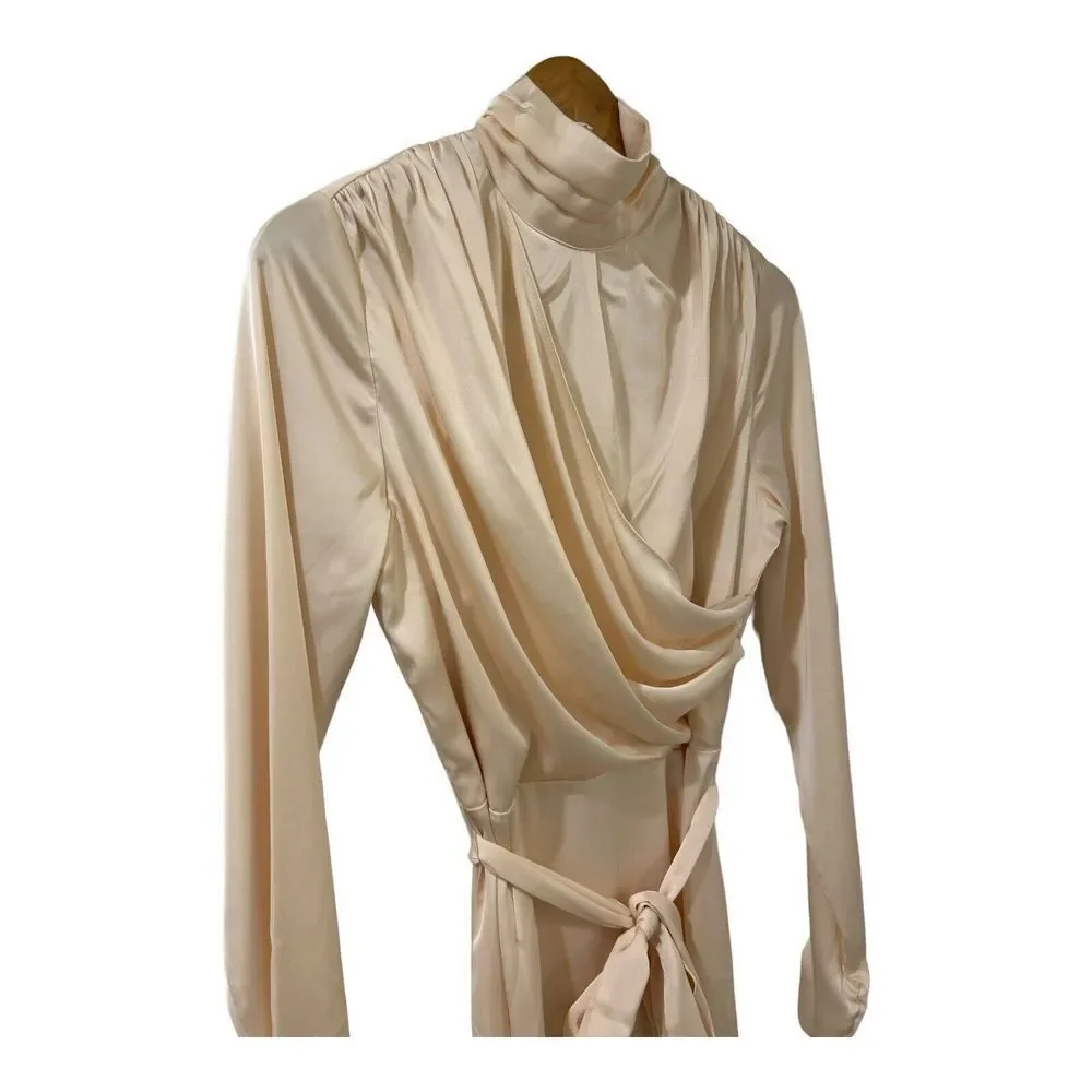 Alexia Admor Mockneck MIDI Dress Champagne NWT Size 4 Women’s - Picture 6 of 14